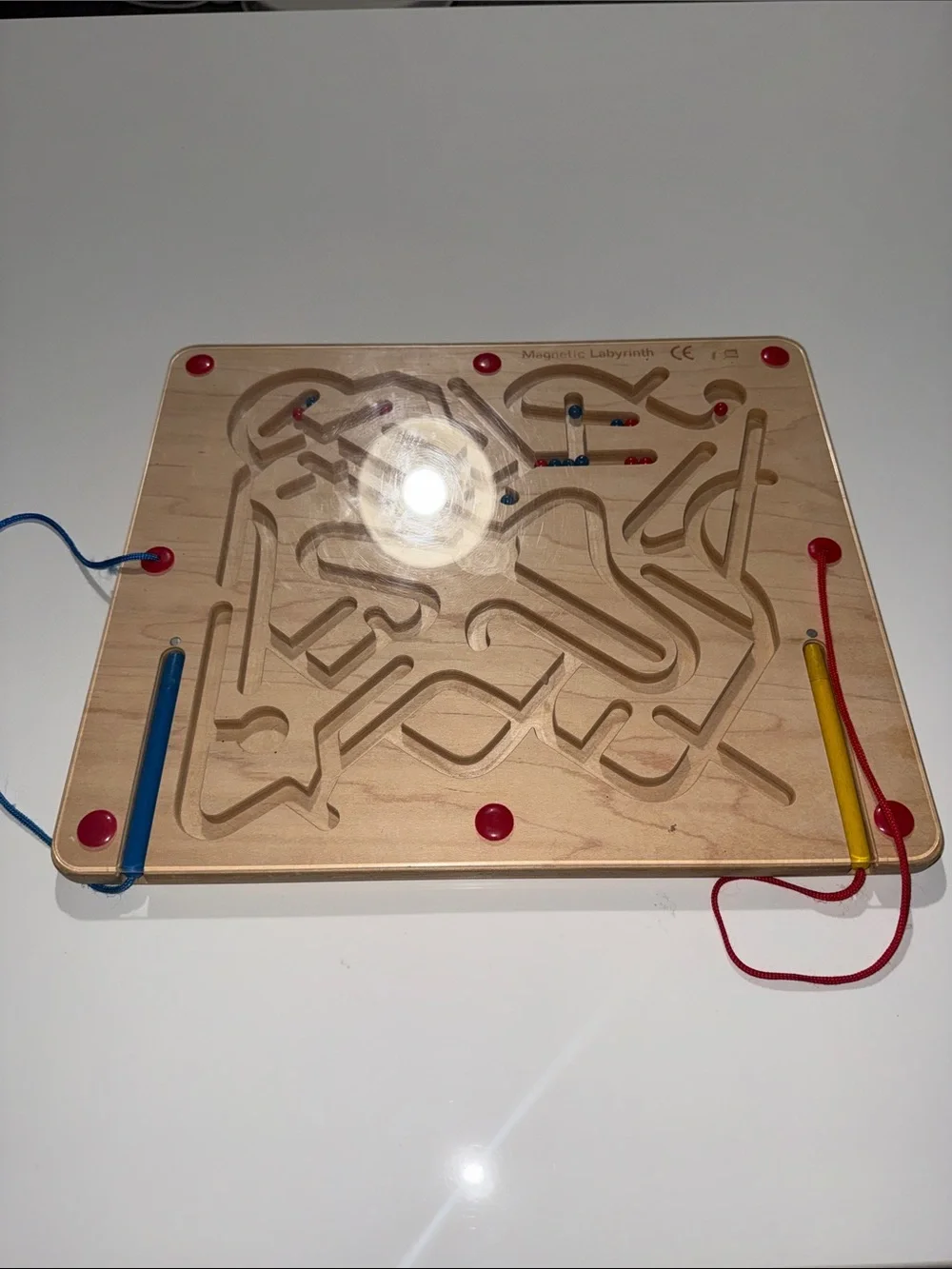 Magnetic Labyrinth Maze Board Toy - Blue & Red